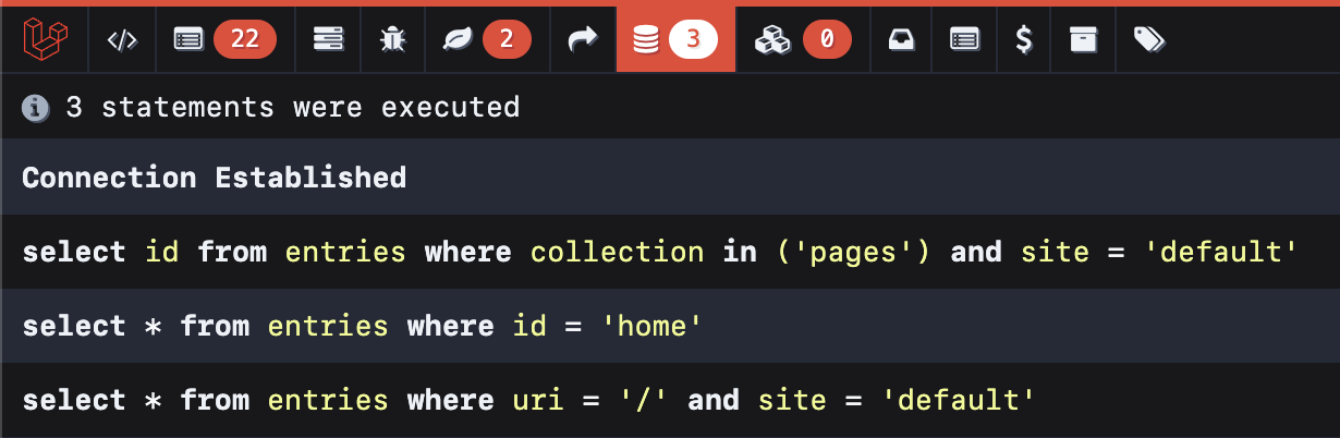 Fake SQL Queries in Laravel Debugbar