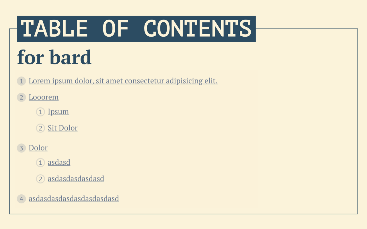 ToC for Bard & Markdown (Table of Contents) Thumbnail